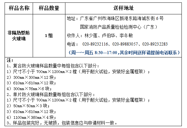 非隔熱型防火玻璃型式試驗業(yè)務(wù)辦理指南(廣東所)