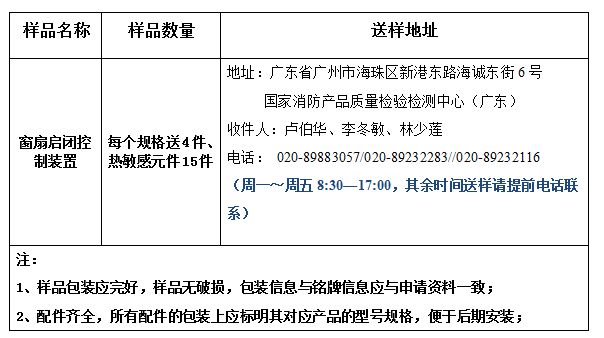 窗扇啟閉控制裝置型式試驗業(yè)務辦理指南（廣東所）